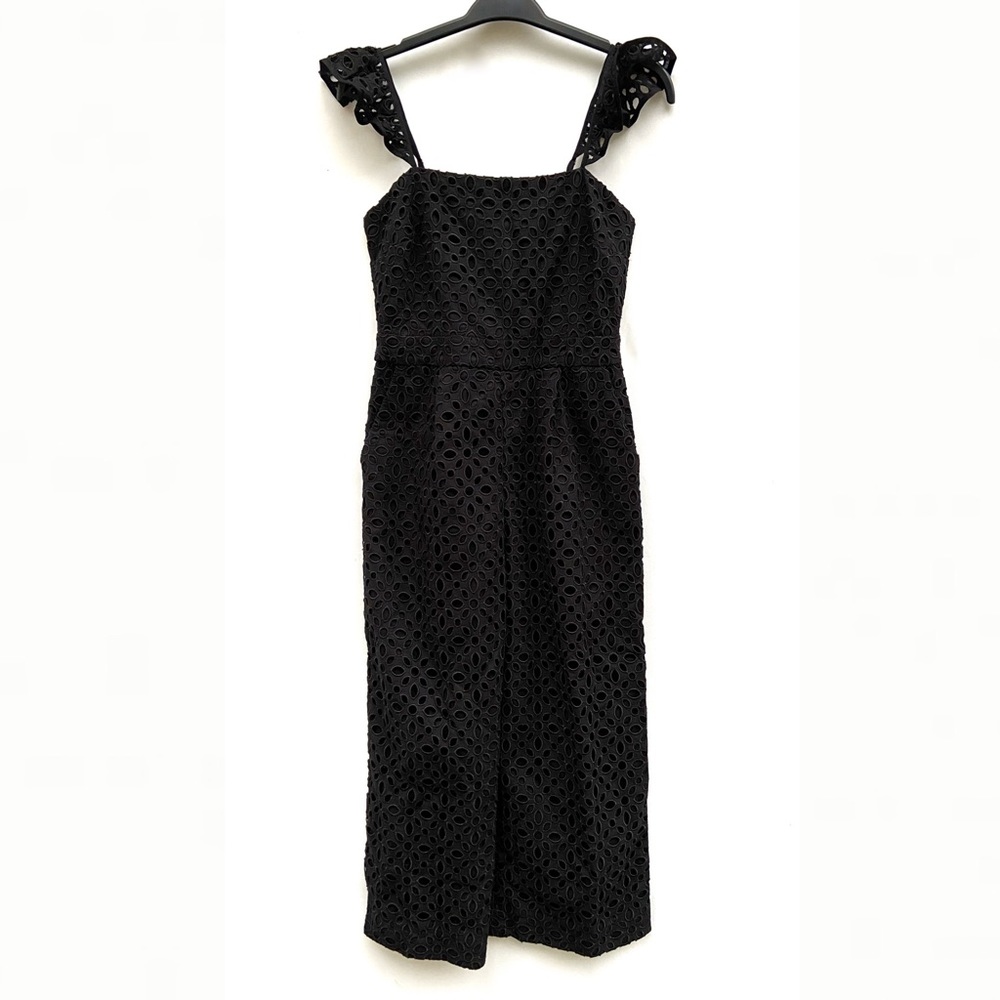 J. Crew Eyelet Ruffle Cropped Wide Leg Jumpsuit - Picture 4 of 10